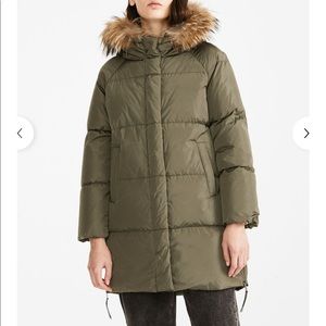 Max Mara Weekend down parka with fur trim.